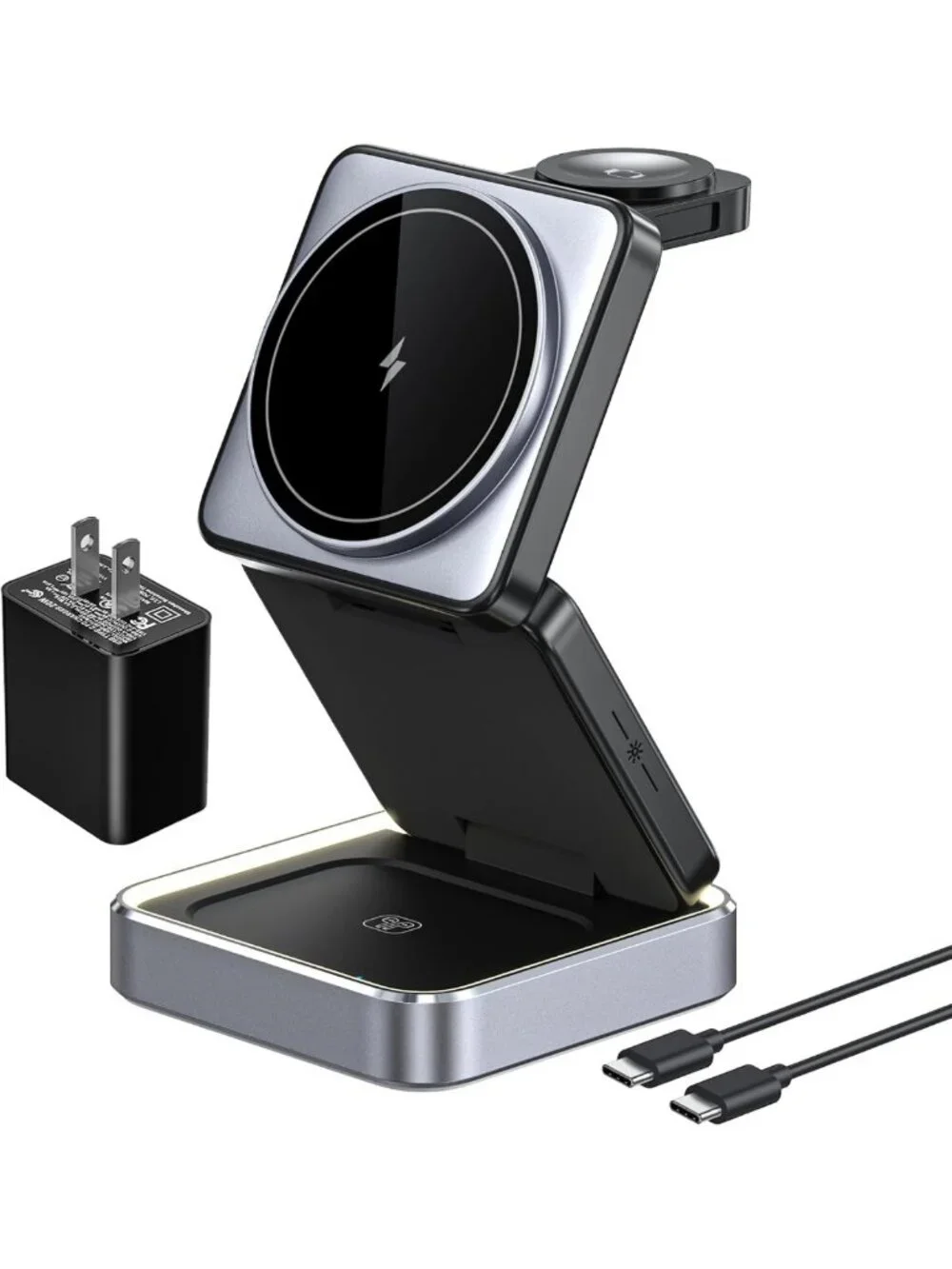 3-in-1 Foldable Wireless Charger Station for iPhone, AirPods & Apple Watch